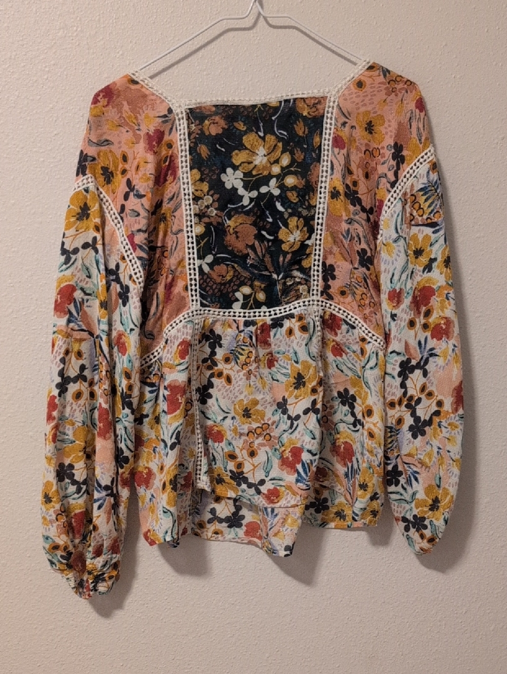 Anthropologie Maeve Nikki Peasant Top Size XS Floral Patchwork Cottagecore Boho - Picture 4 of 5